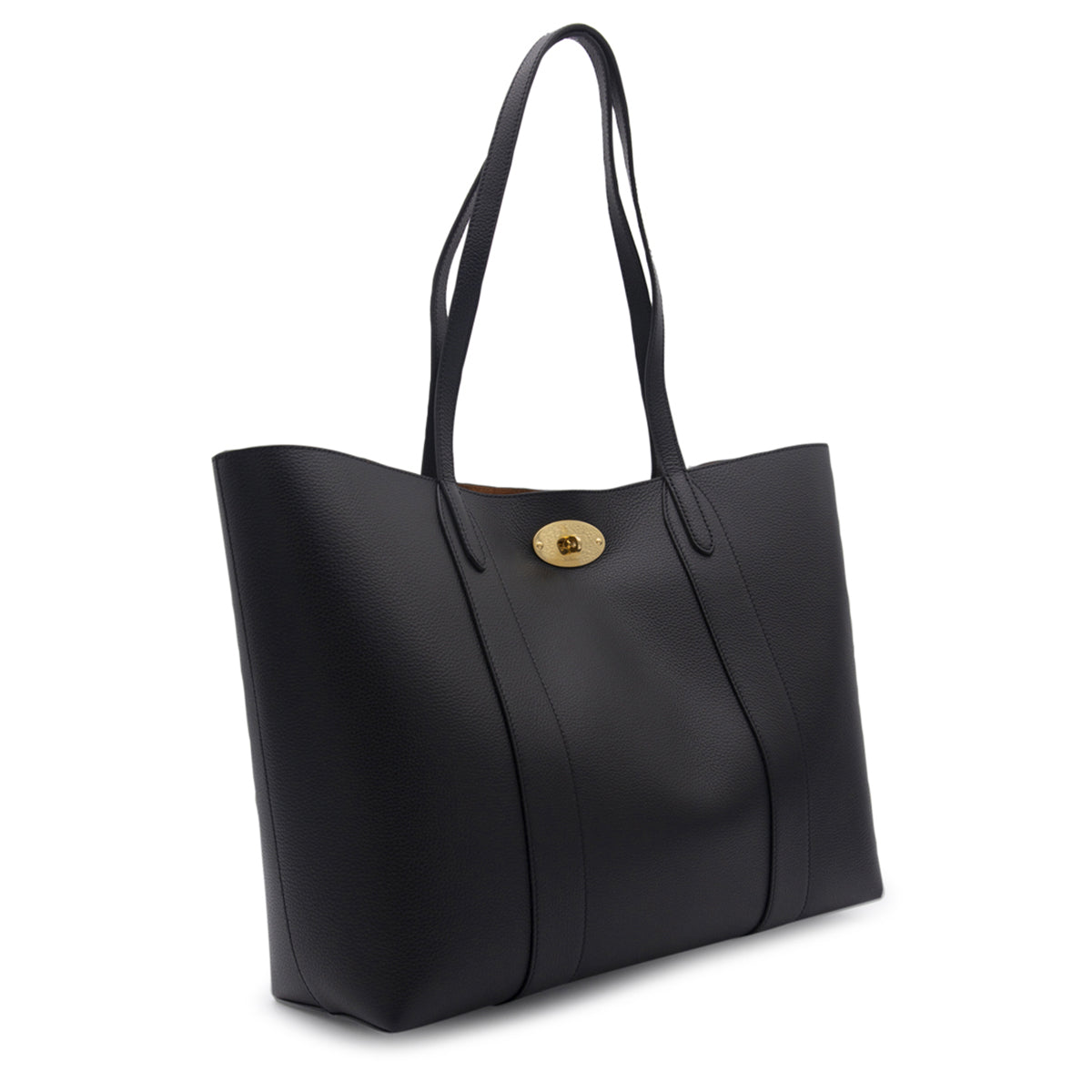 BLACK LEATHER TOTE BAG