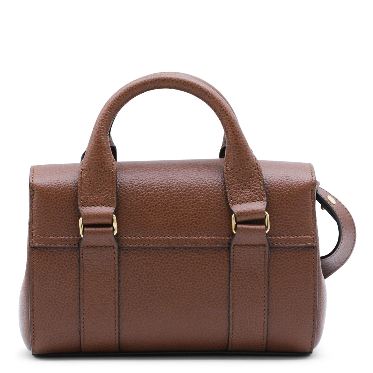 BROWN MINI HERITAGE TOP HANDLE BAG