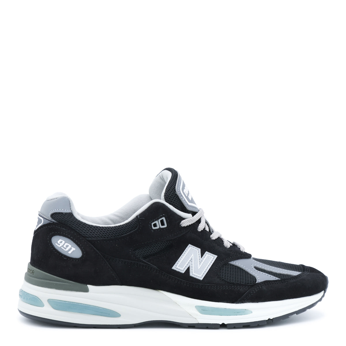 BLACK AND LIGHT BLUE SNEAKERS