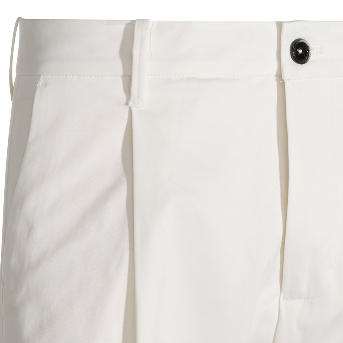 WHITE COTTON STRETCH PANTS