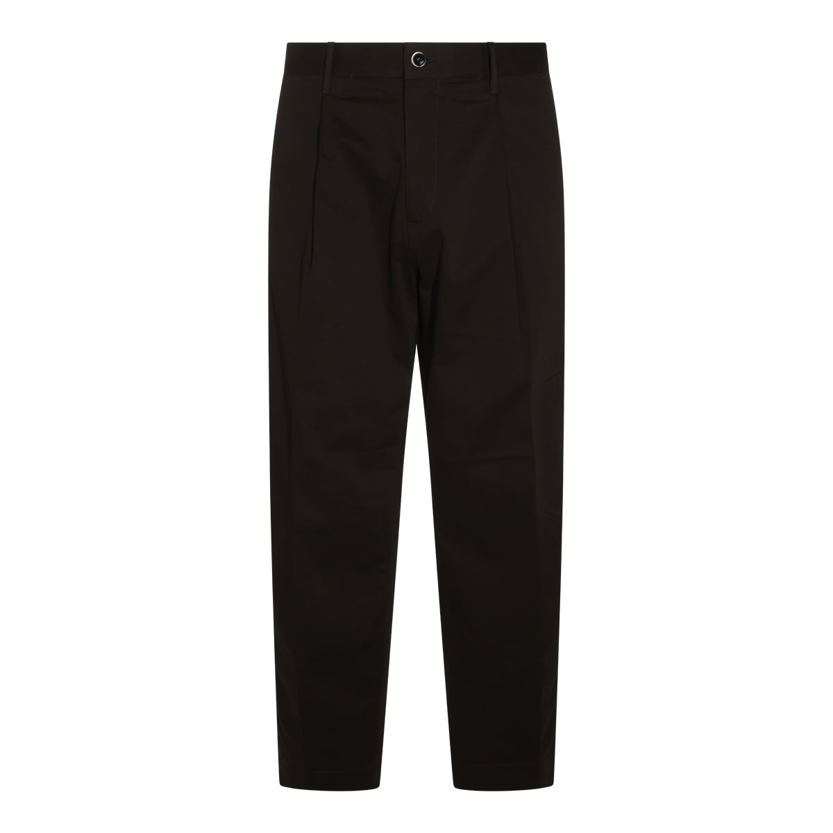 BLACK COTTON STRETCH PANTS