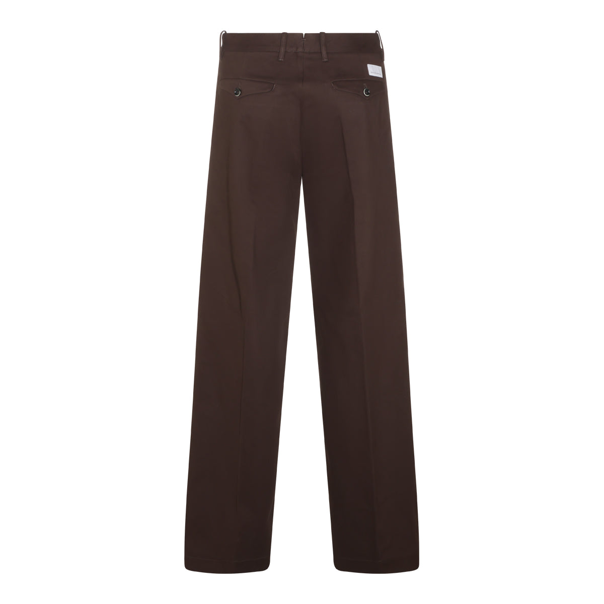 BROWN WOOD COTTON AND CASHMERE BLEND WIDE LEG PANTS
