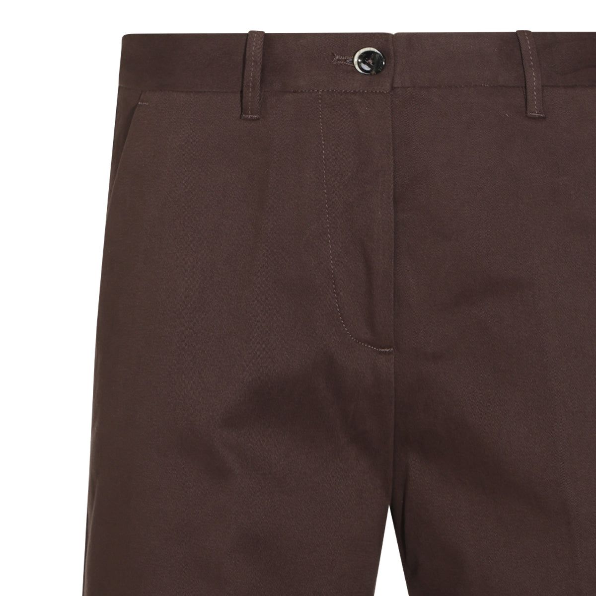 BROWN WOOD COTTON AND CASHMERE BLEND WIDE LEG PANTS