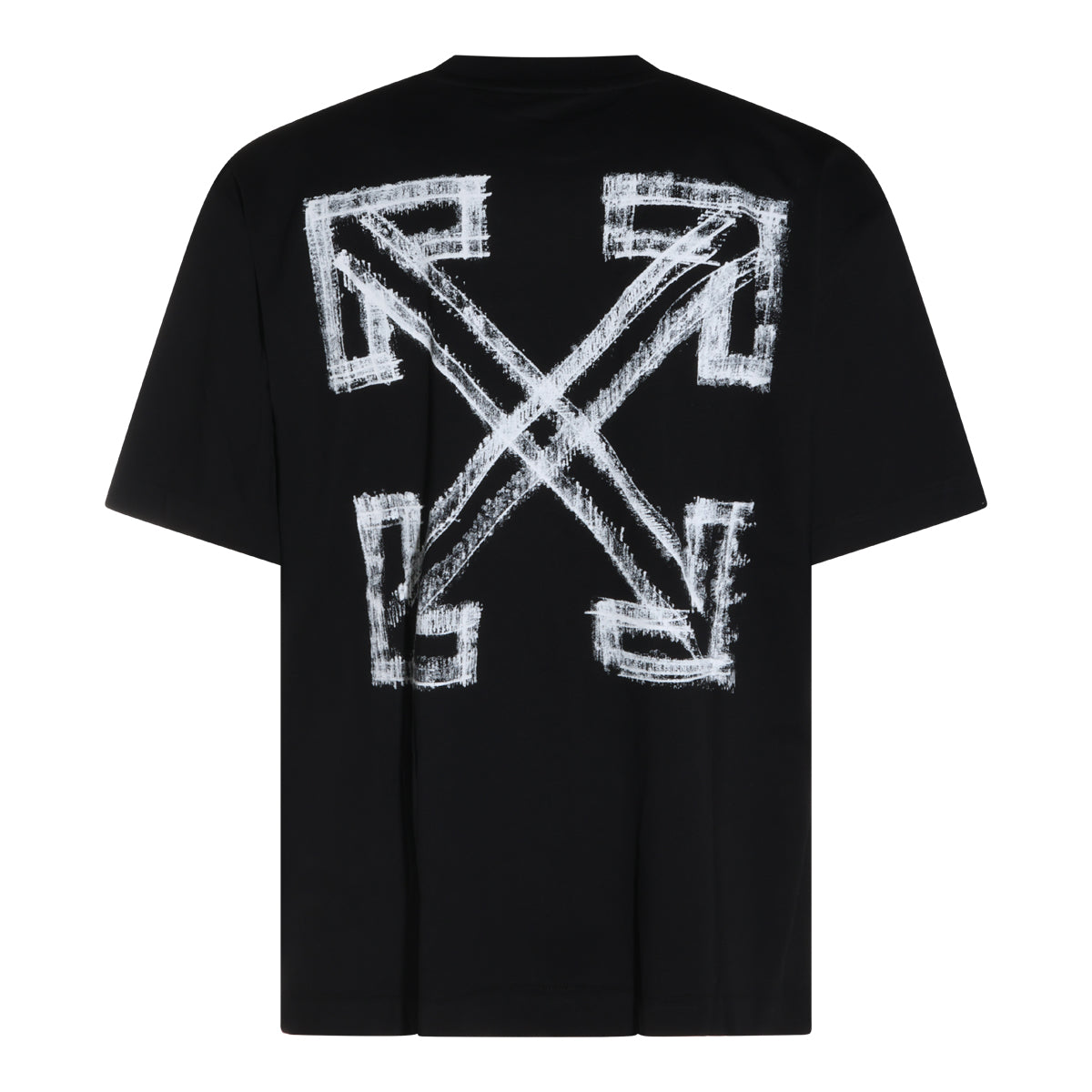 BLACK COTTON HALF ARROWS T-SHIRT