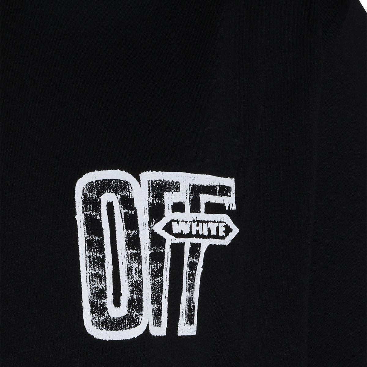BLACK COTTON HALF ARROWS T-SHIRT