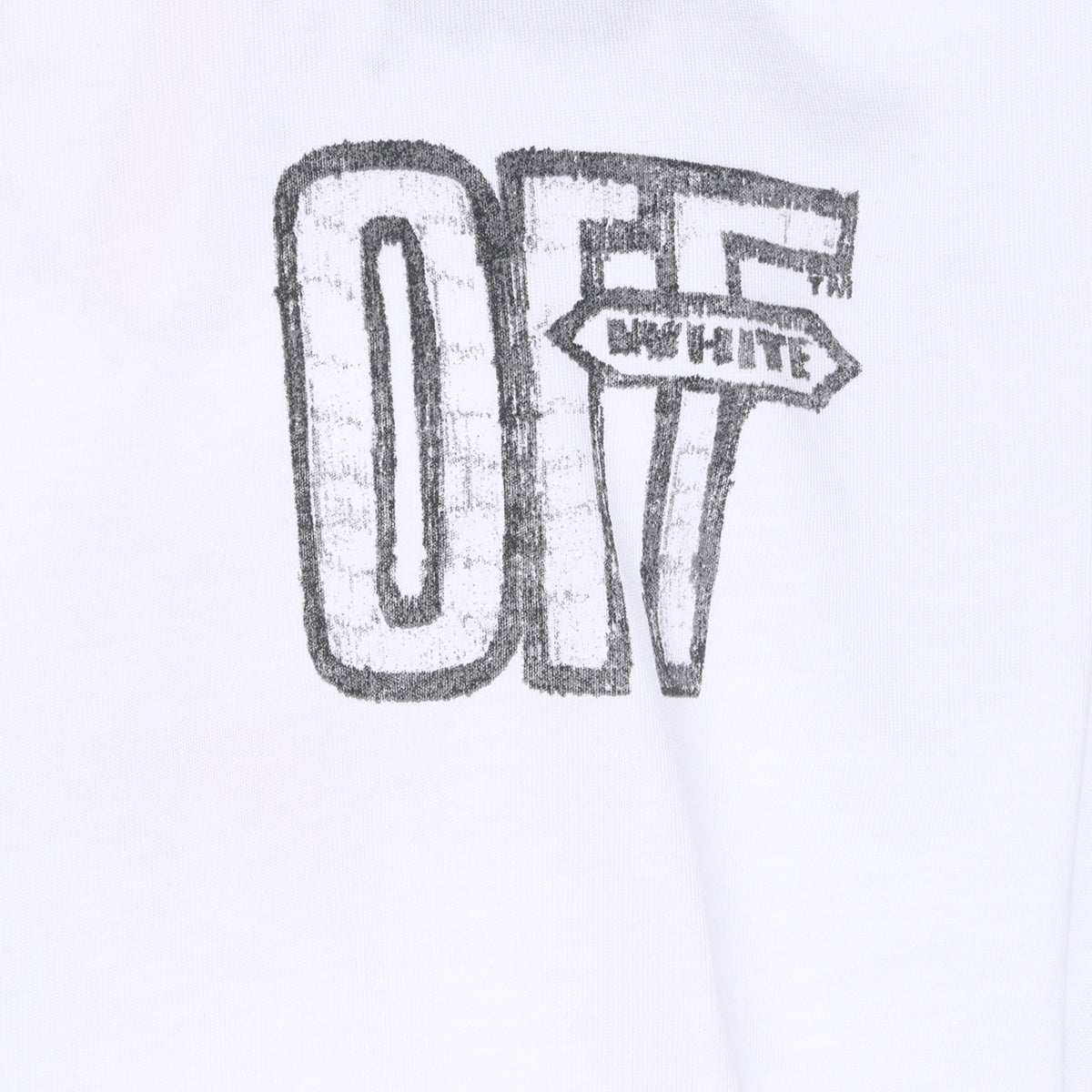 WHITE COTTON HALF ARROWS T-SHIRT