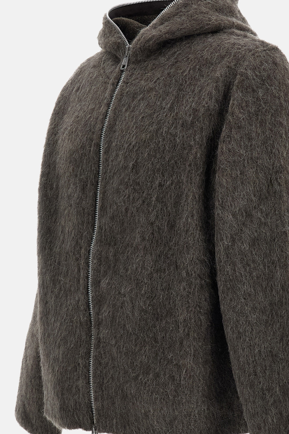 FULL ZIP WOOL HOOD