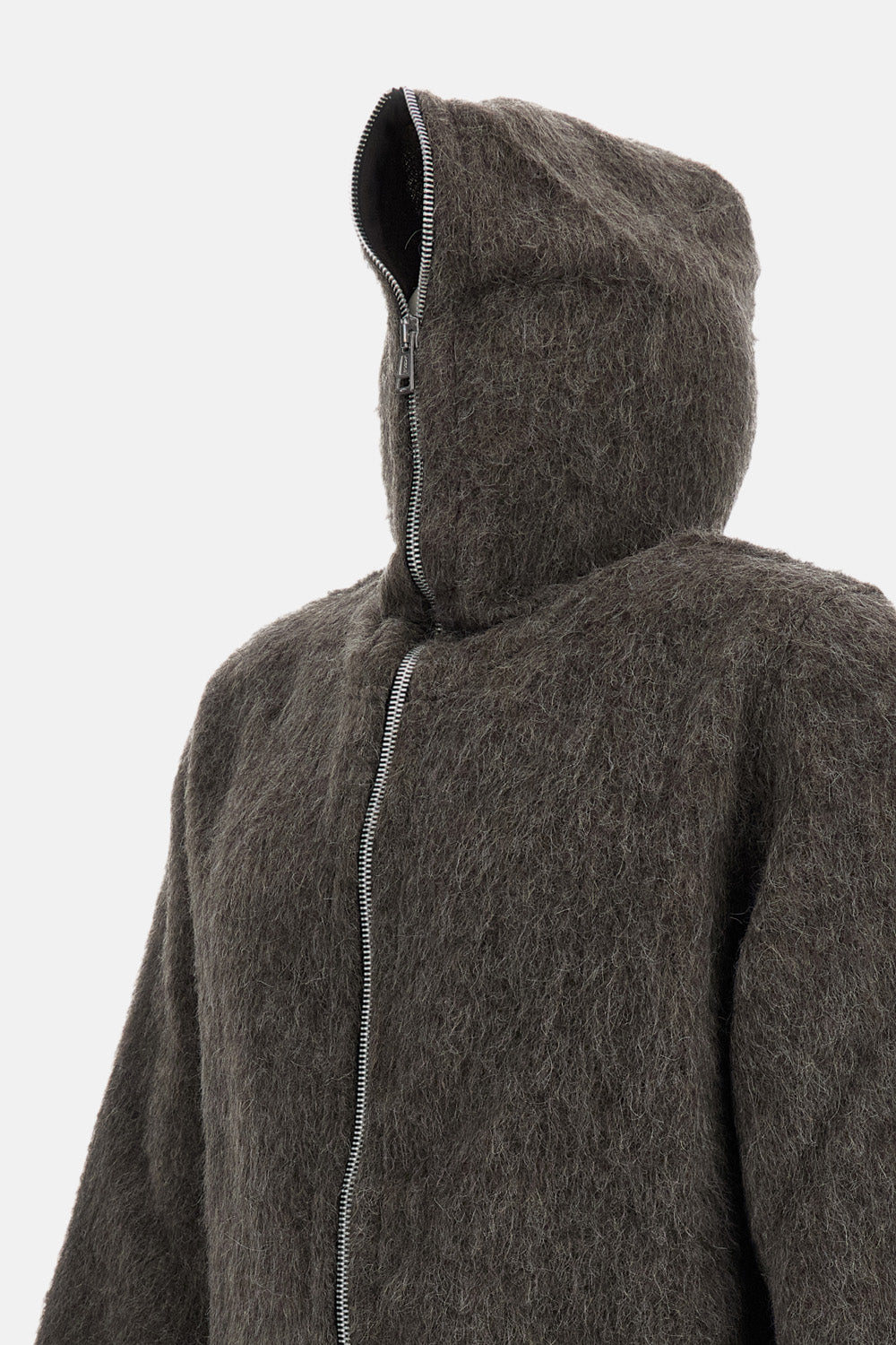 FULL ZIP WOOL HOOD
