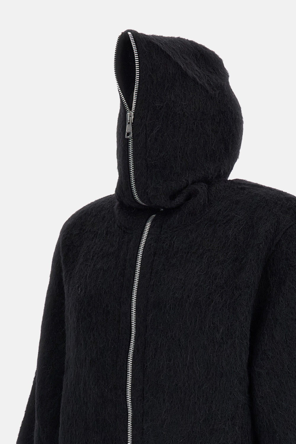 FULL ZIP WOOL HOOD