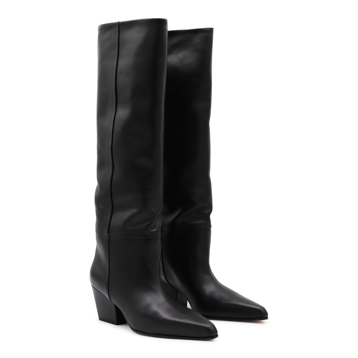 BLACK LEATHER JANE BOOTS