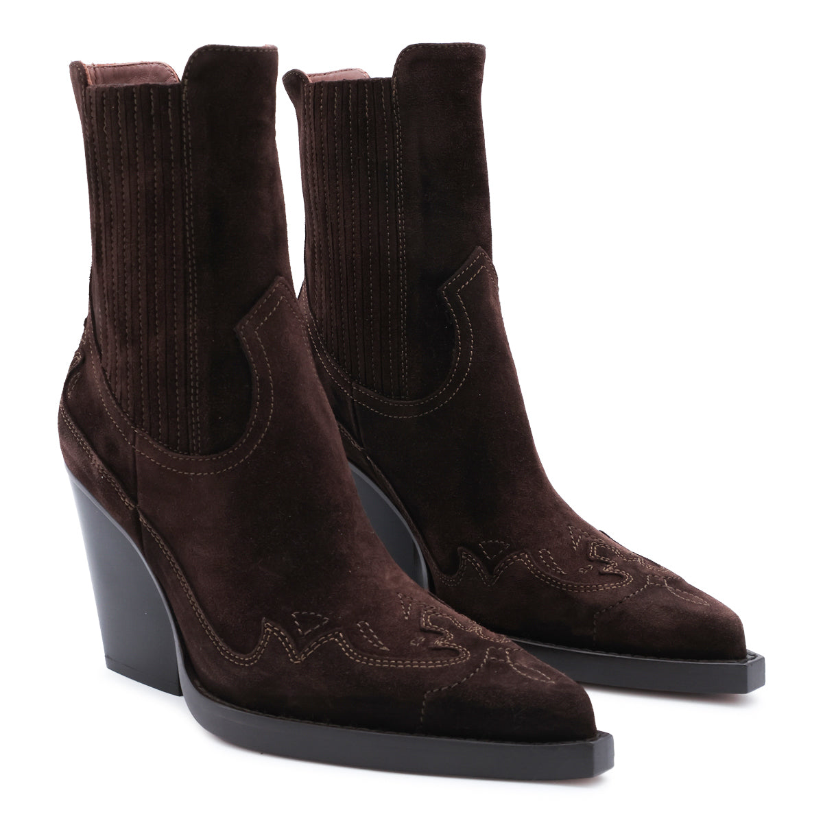 CHOCOLATE SUEDE DALLAS ANKLE BOOTS