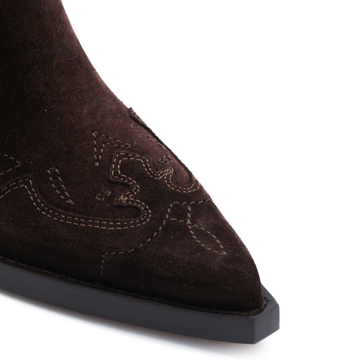 CHOCOLATE SUEDE DALLAS ANKLE BOOTS