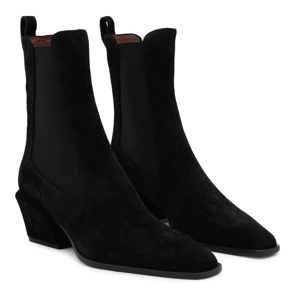 BLACK SUEDE BETTINA ANKLE BOOTS