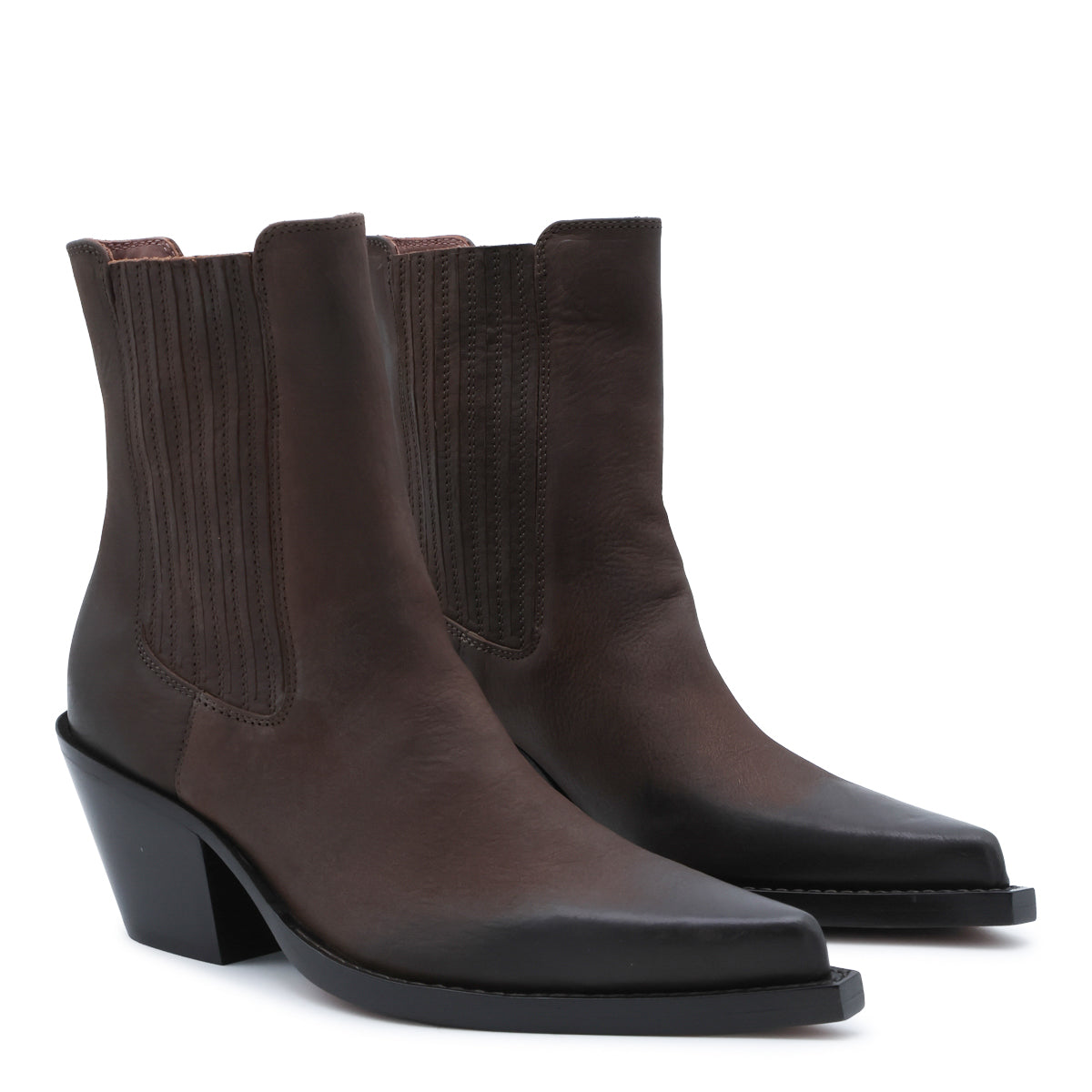 EBONY LEATHER DALLAS ANKLE BOOTS