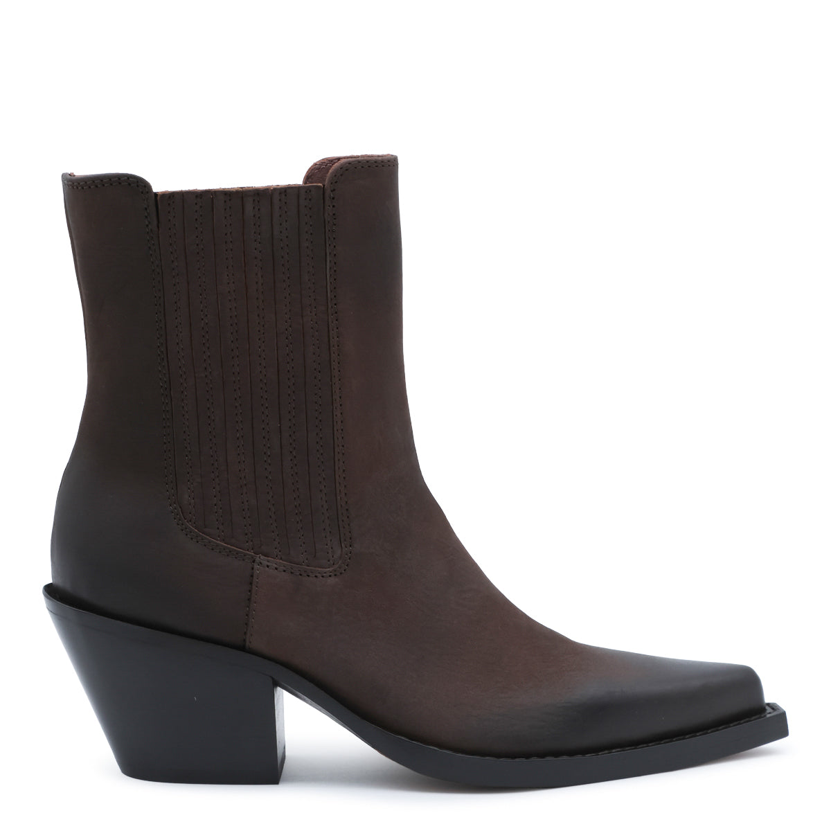 EBONY LEATHER DALLAS ANKLE BOOTS