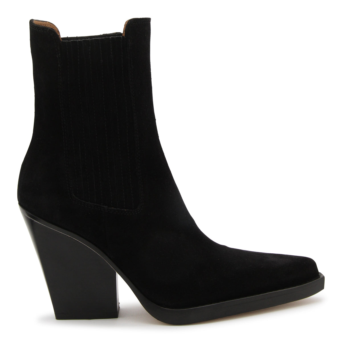 BLACK LEATHER DALLAS ANKLE BOOTS