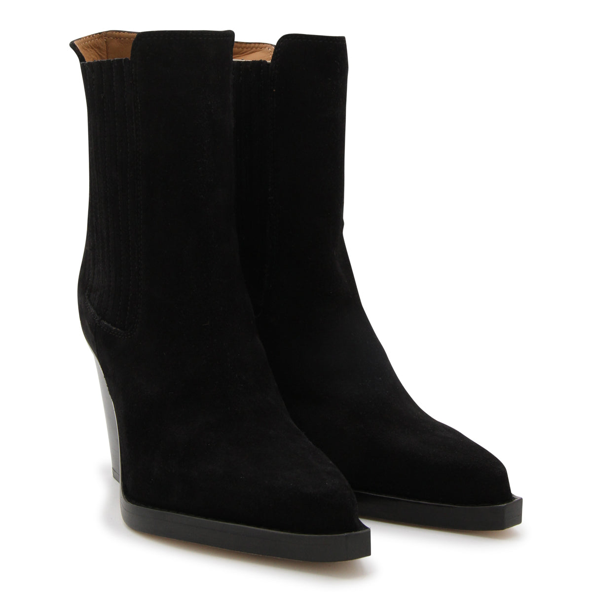 BLACK LEATHER DALLAS ANKLE BOOTS