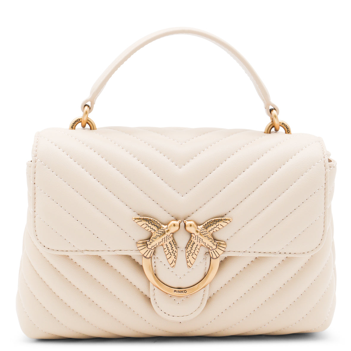 BEIGE LEATHER SHOULDER BAG