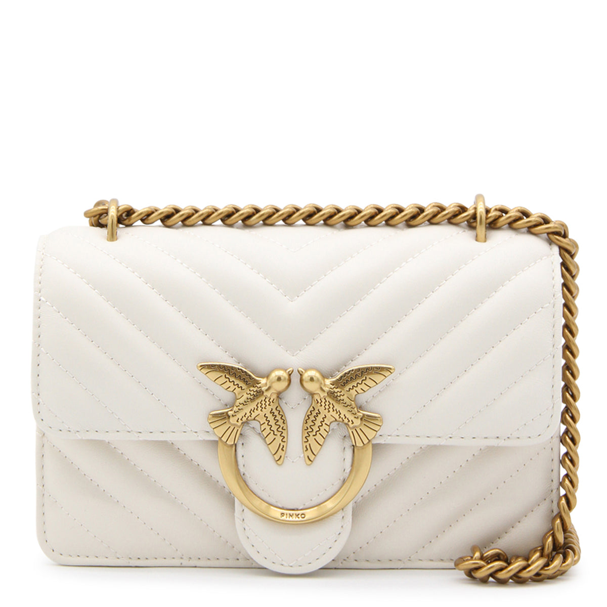 IVORY LEATHER LOVE MINI ICON SIMPLY SHOULDER BAG