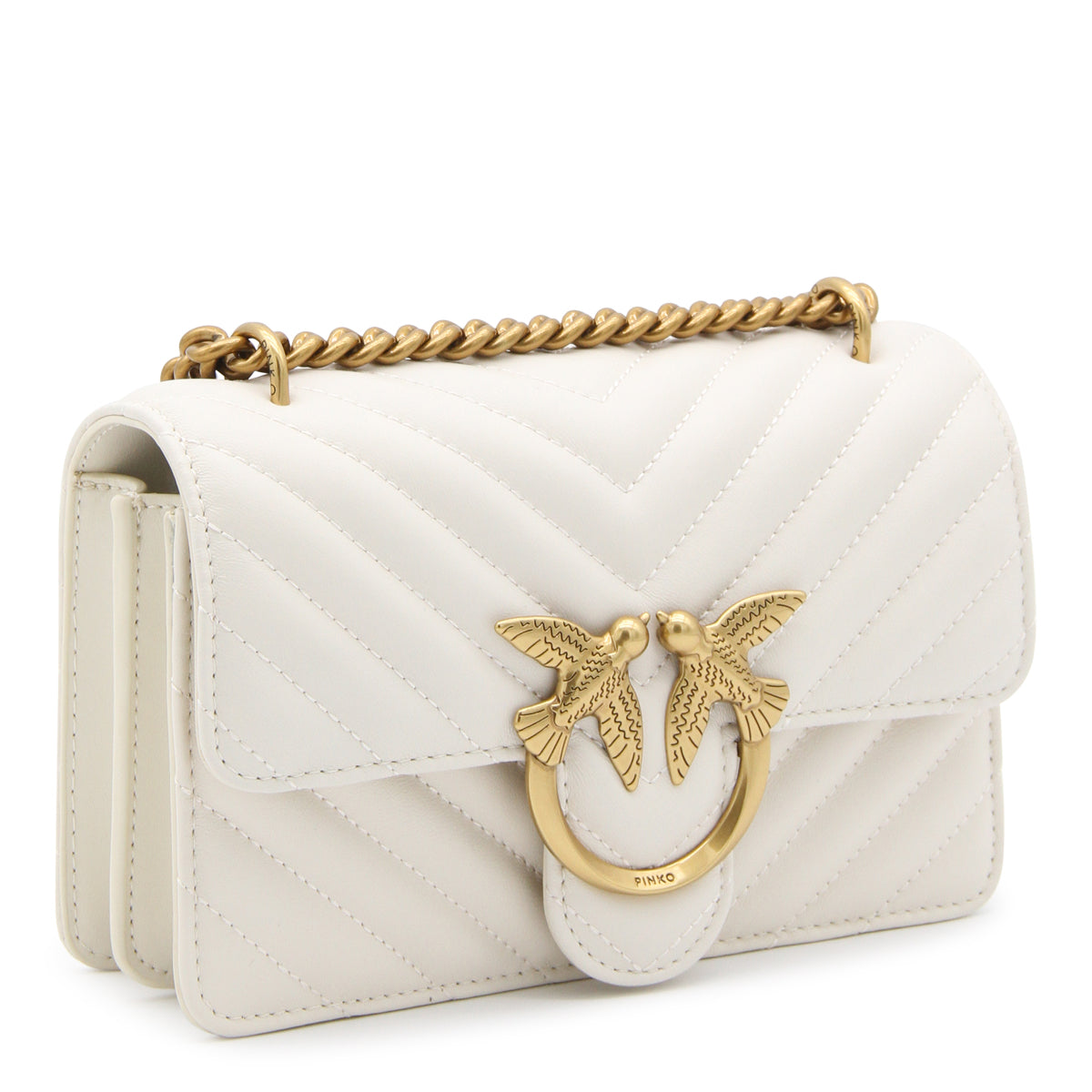 IVORY LEATHER LOVE MINI ICON SIMPLY SHOULDER BAG