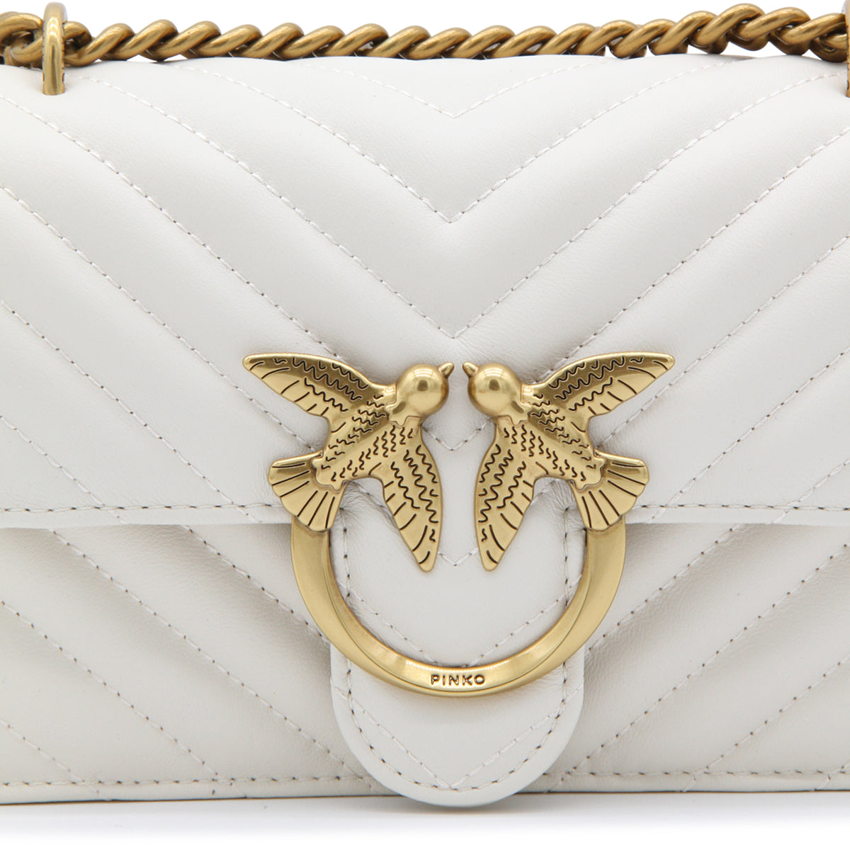 IVORY LEATHER LOVE MINI ICON SIMPLY SHOULDER BAG