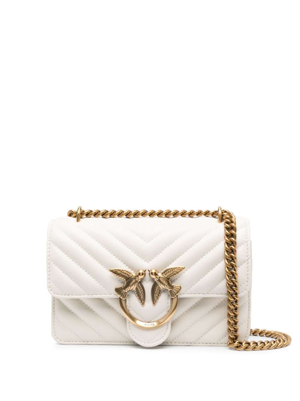 IVORY LEATHER LOVE MINI ICON SIMPLY SHOULDER BAG