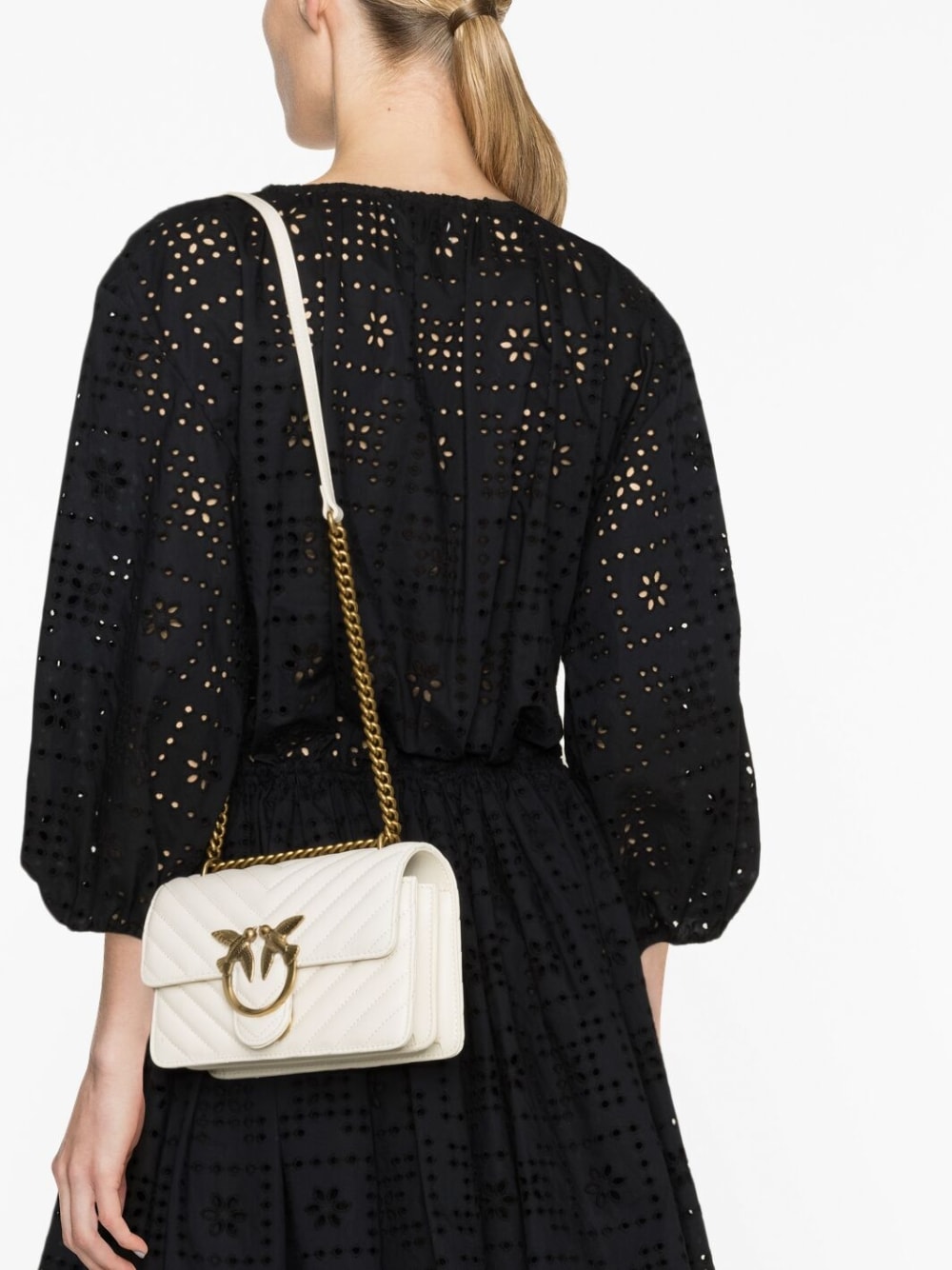 IVORY LEATHER LOVE MINI ICON SIMPLY SHOULDER BAG