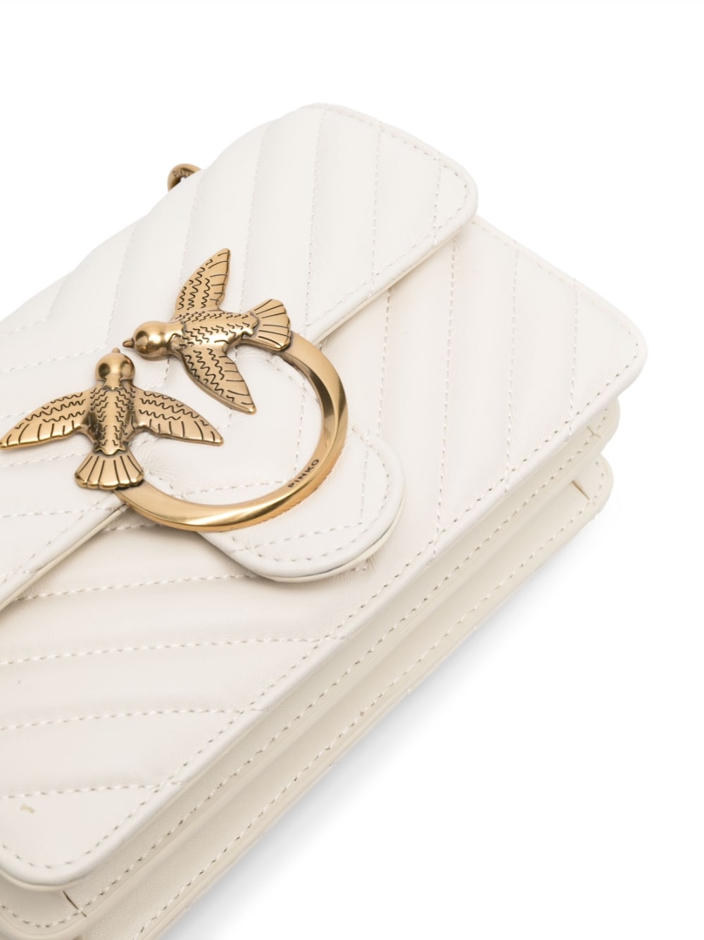 IVORY LEATHER LOVE MINI ICON SIMPLY SHOULDER BAG