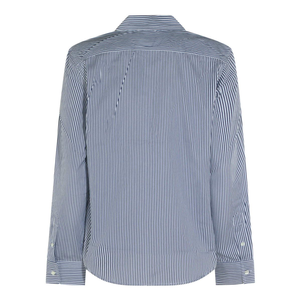 WHITE AND FALL ROYAL COTTON STRIPED SHIRT