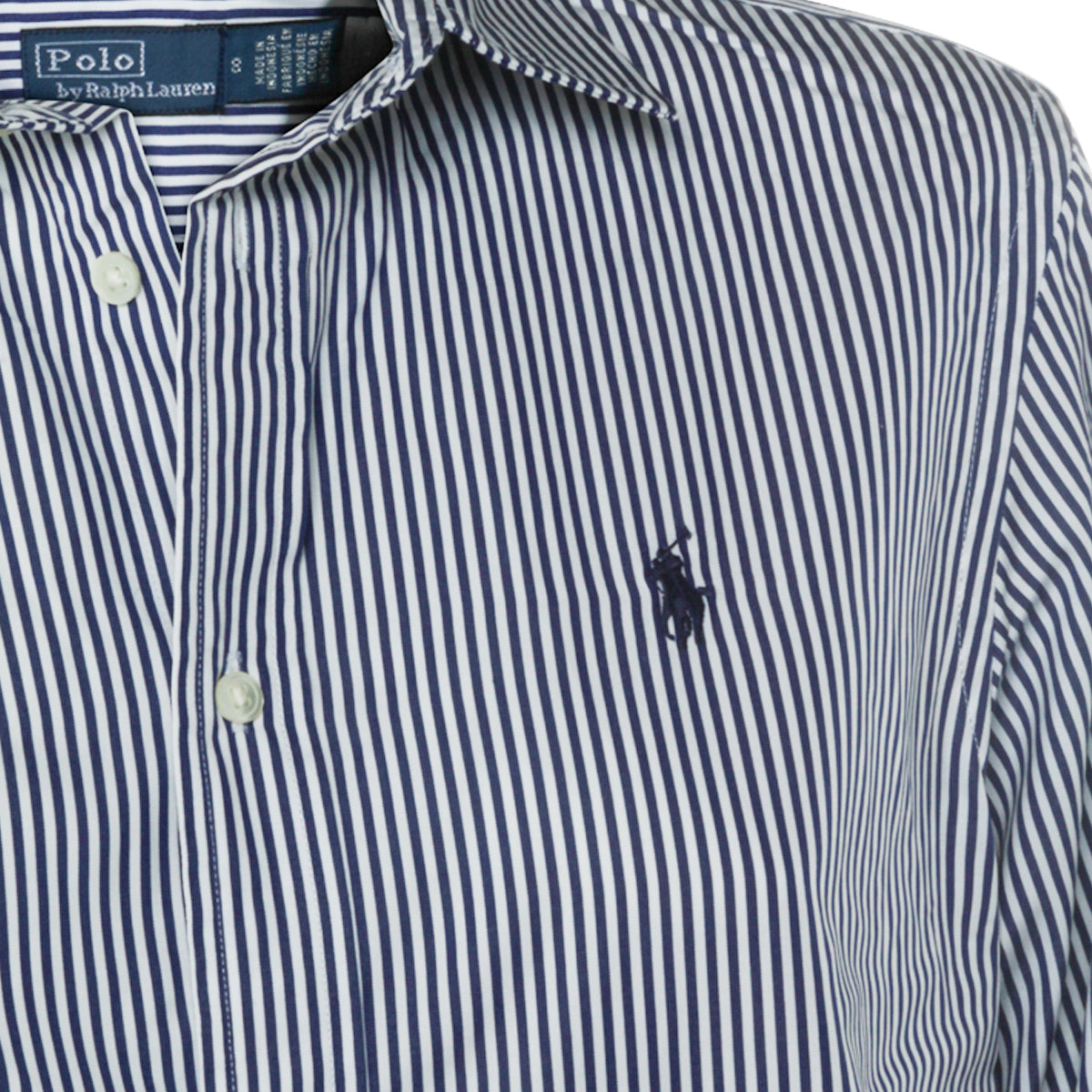WHITE AND FALL ROYAL COTTON STRIPED SHIRT