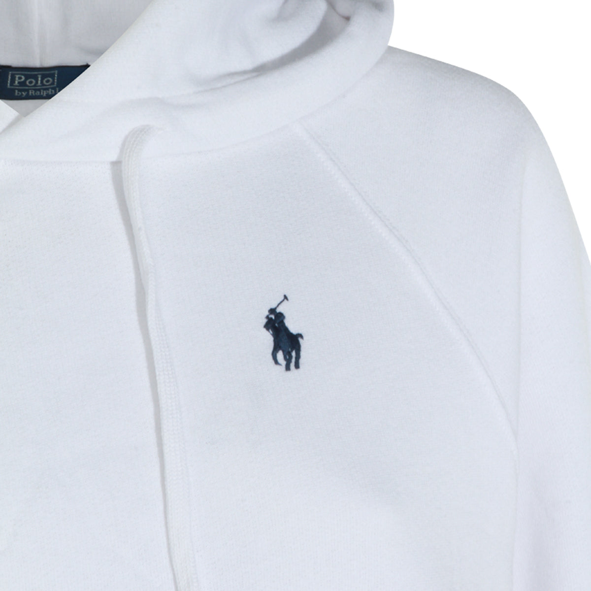 WHITE COTTON HOODED SWEATSHIRT
