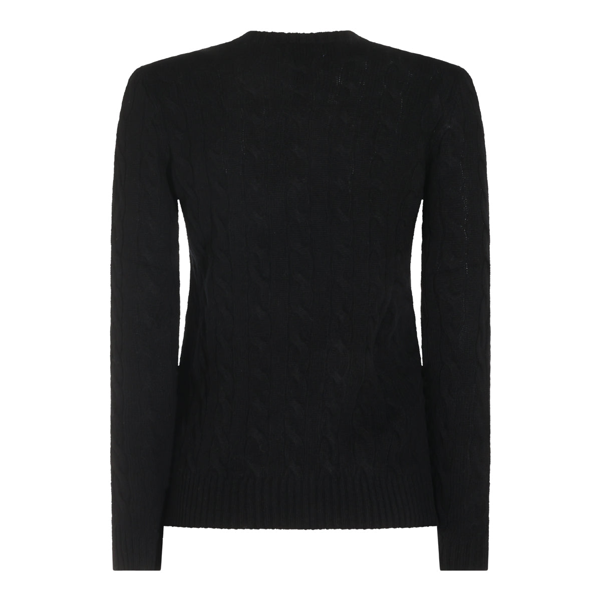 BLACK WOOL AND CASHMERE BLEND SWEATER