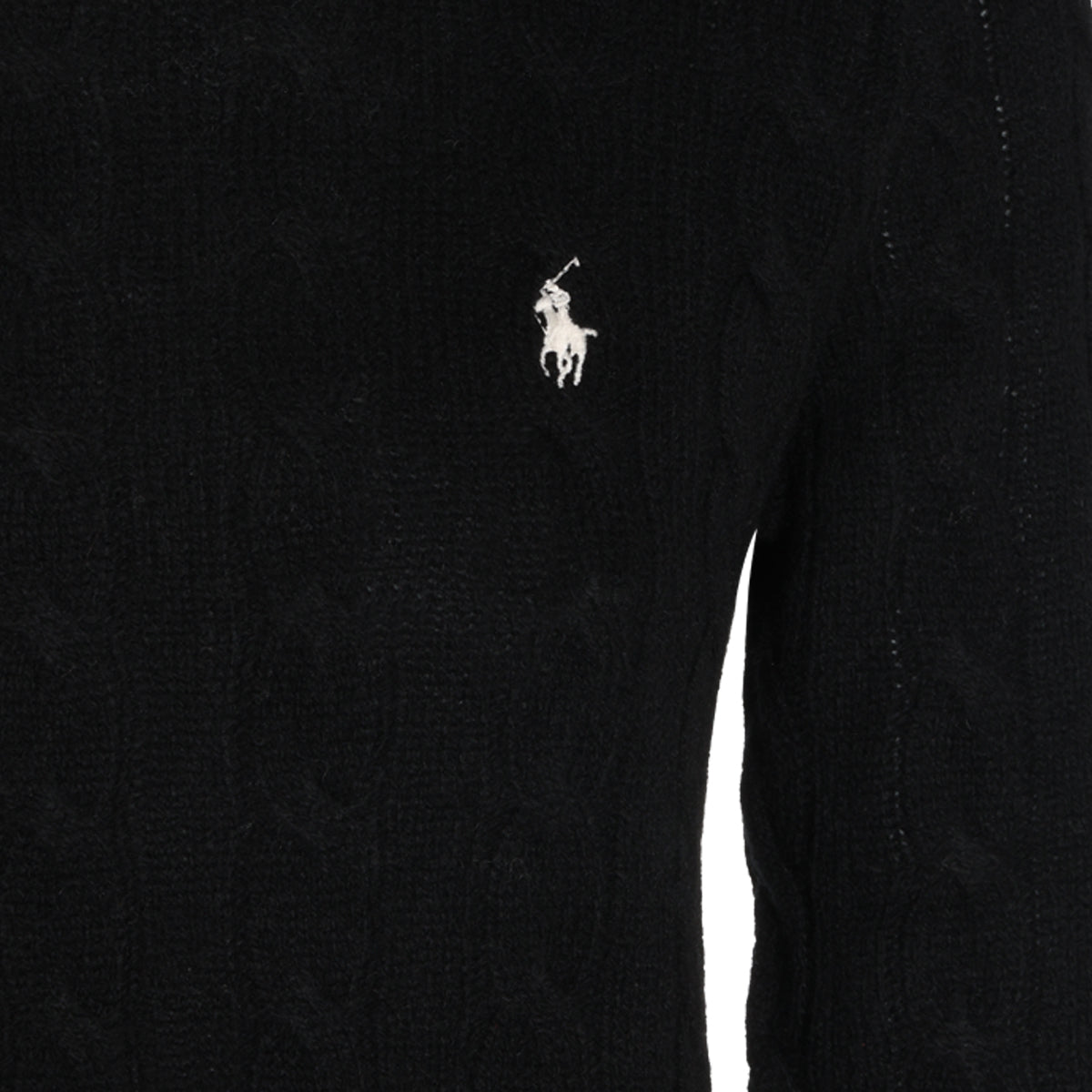 BLACK WOOL AND CASHMERE BLEND SWEATER