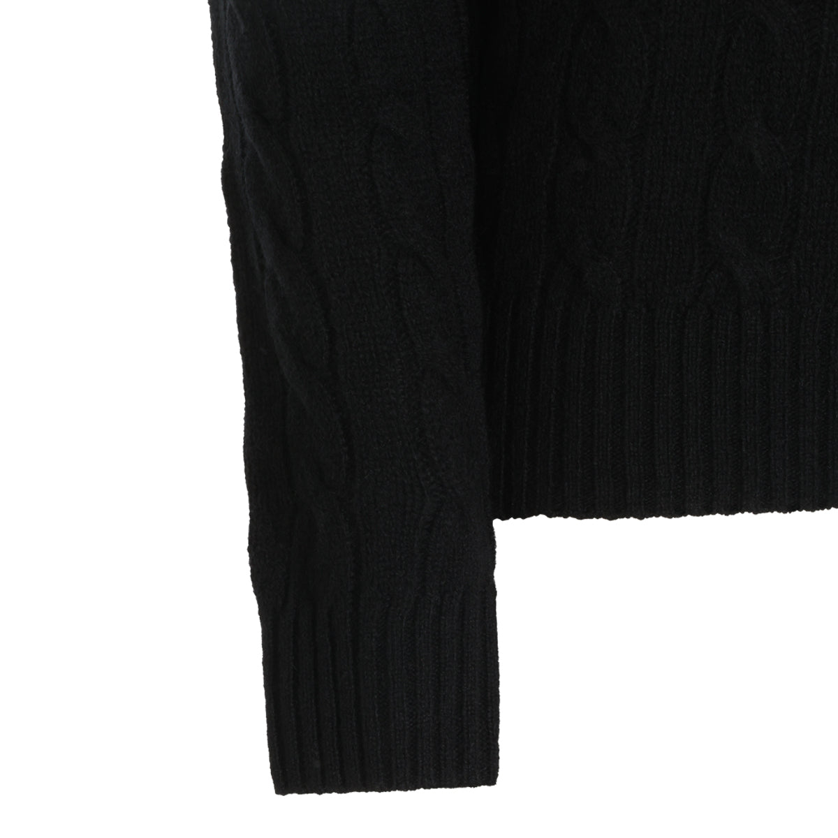 BLACK WOOL AND CASHMERE BLEND SWEATER