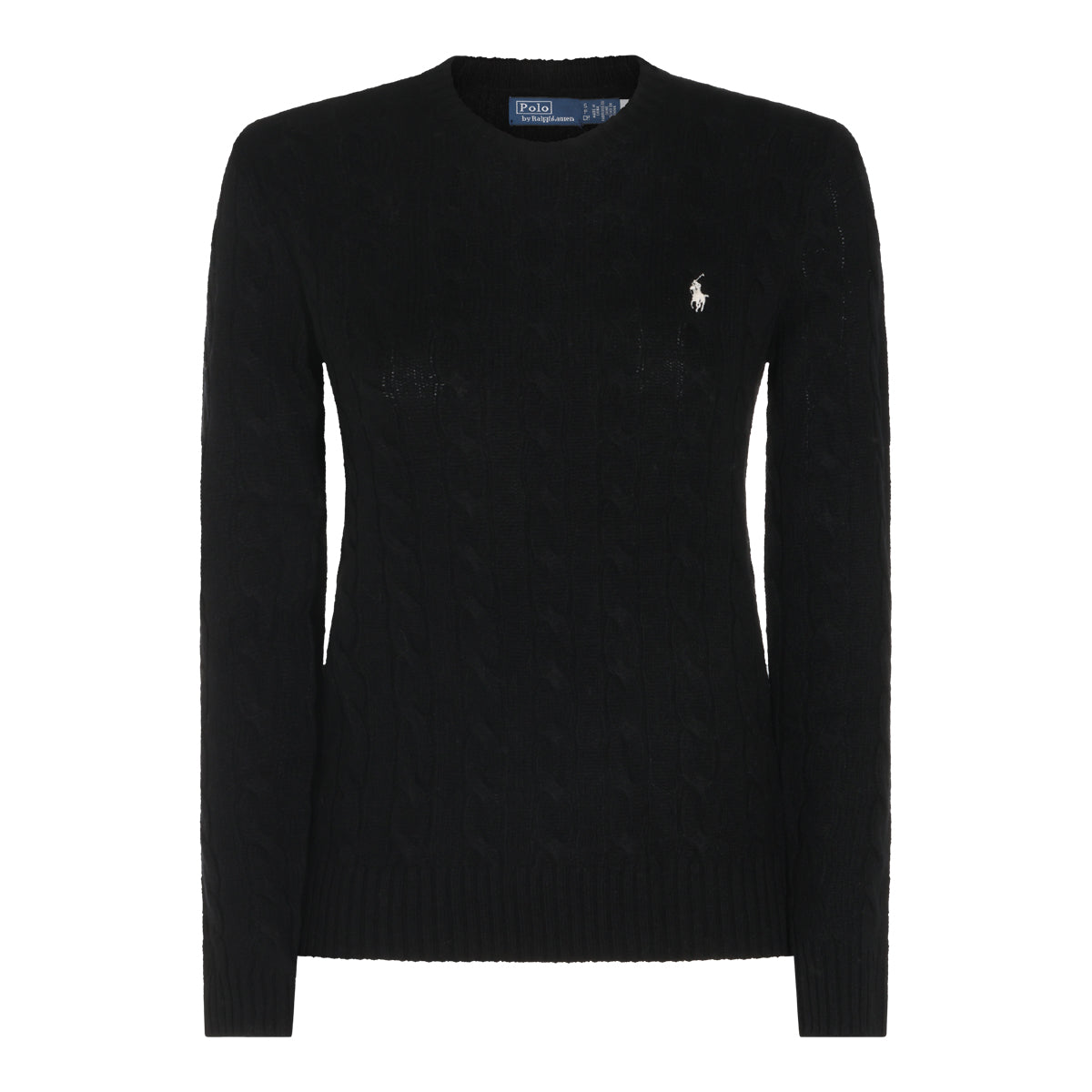 BLACK WOOL AND CASHMERE BLEND SWEATER