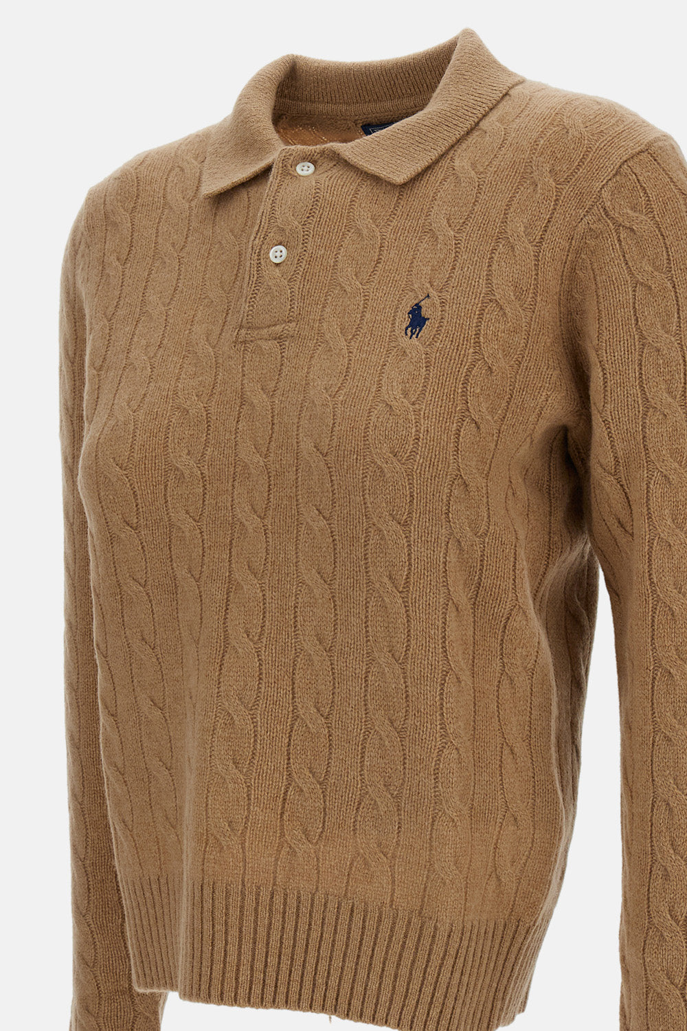 WOOL-BLEND POLO SWEATER