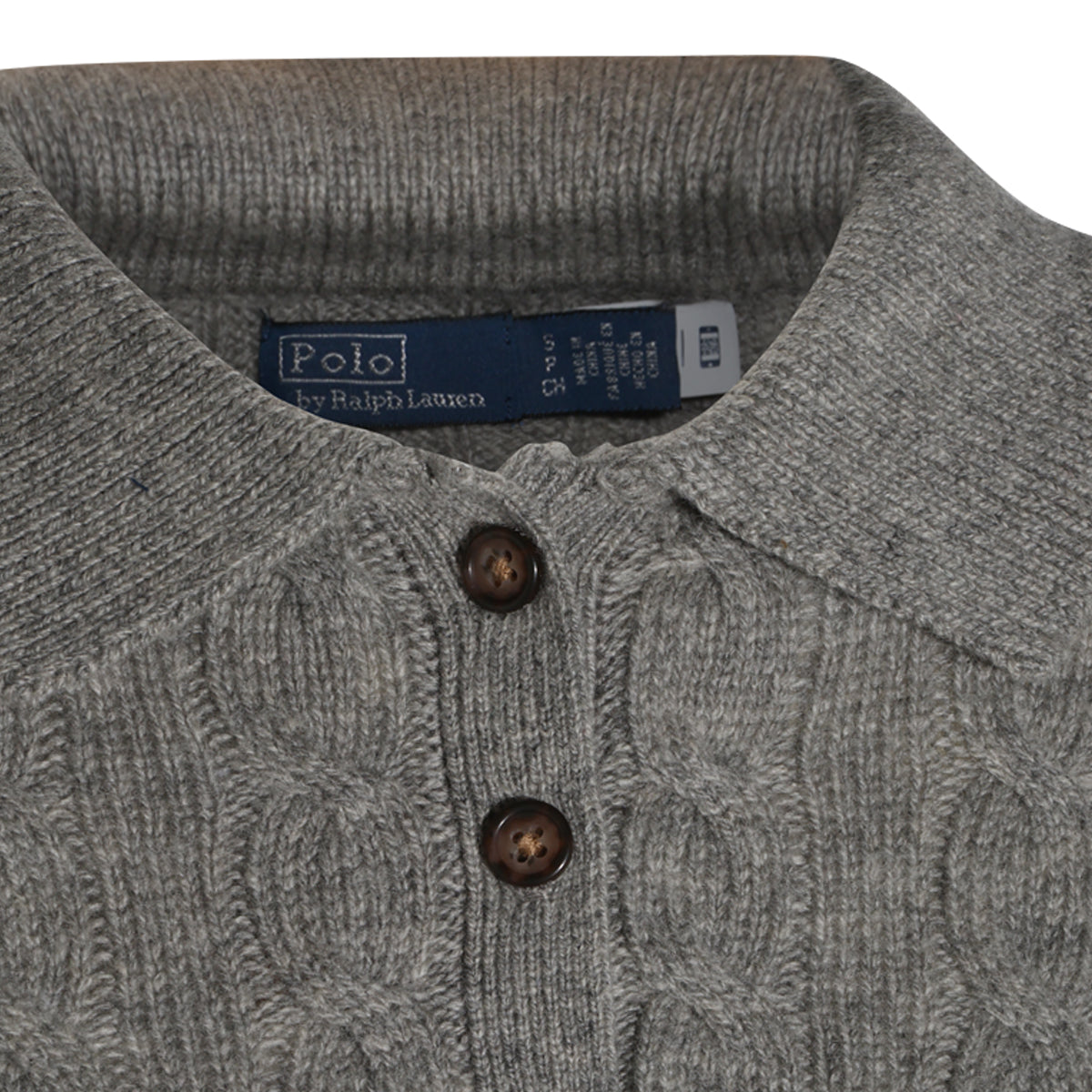 GREY WOOL POLO SHIRT