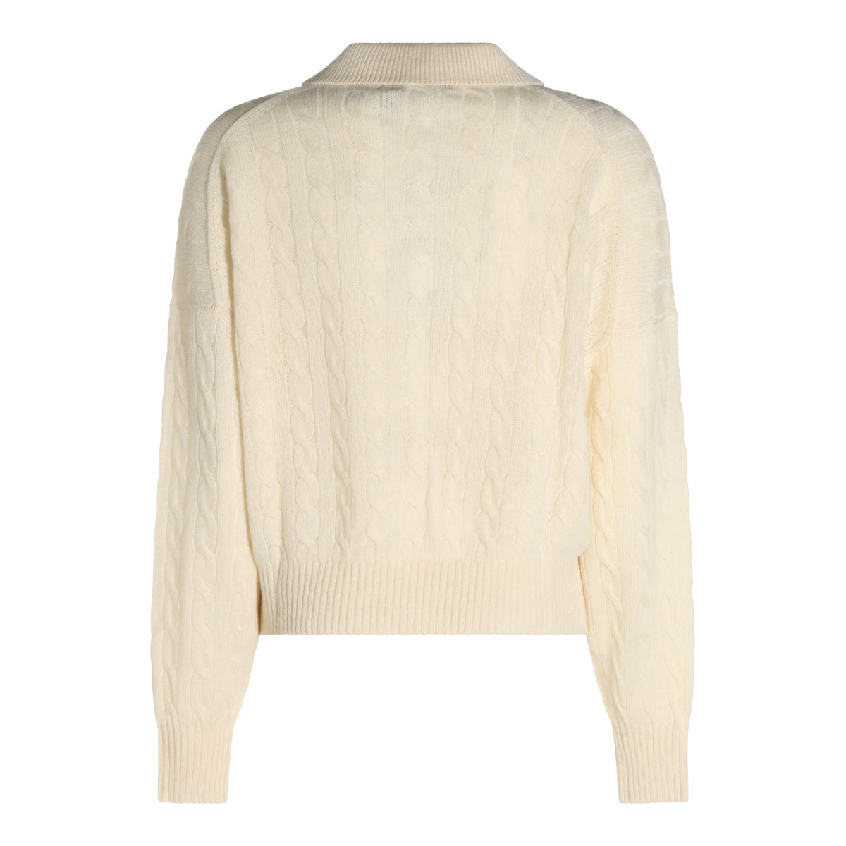 CREAM WOOL POLO SHIRT