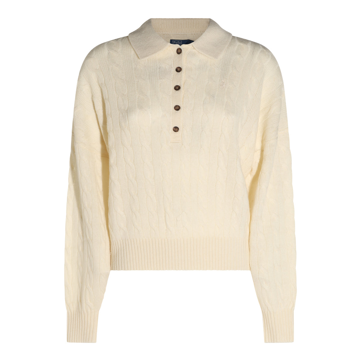 CREAM WOOL POLO SHIRT
