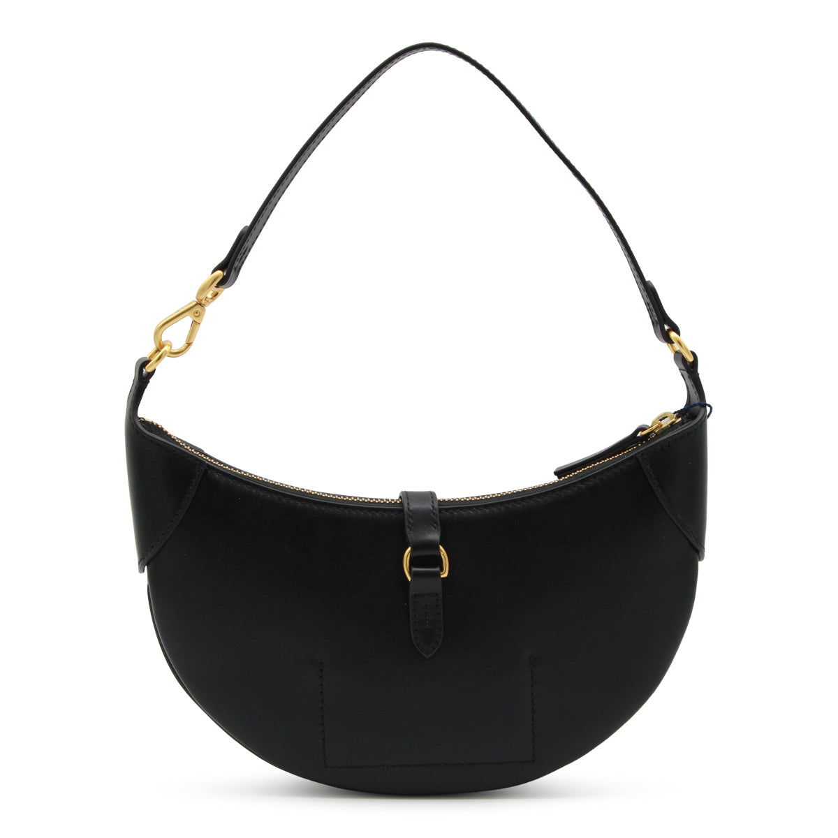 BLACK LEATHER POLO ID SHOULDER BAG