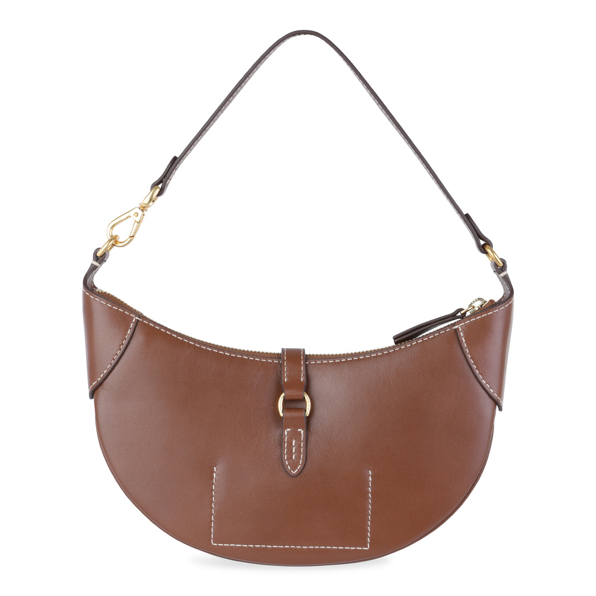 BROWN LEATHER POLO ID SHOULDER BAG