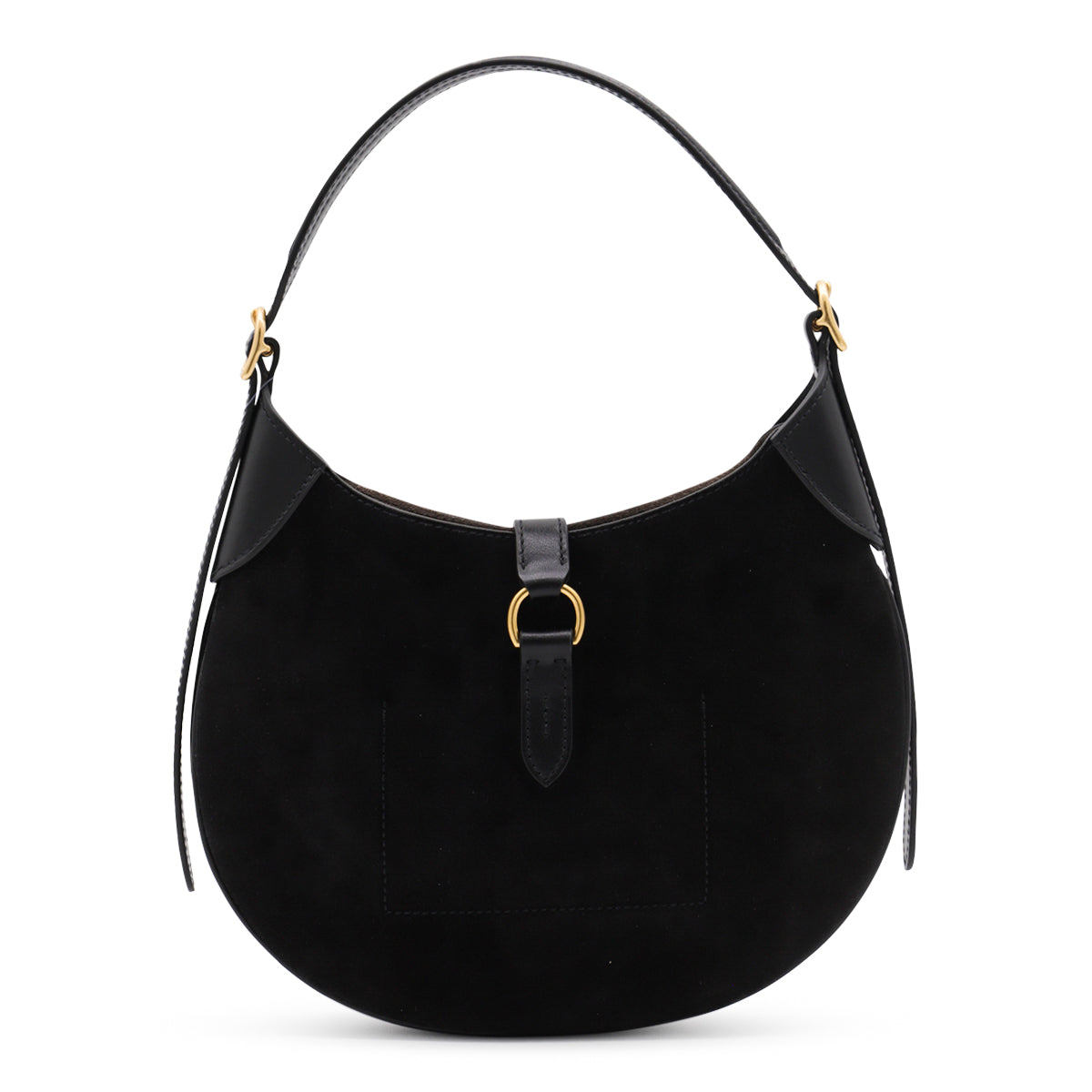 BLACK LEATHER POLO ID SHOULDER BAG