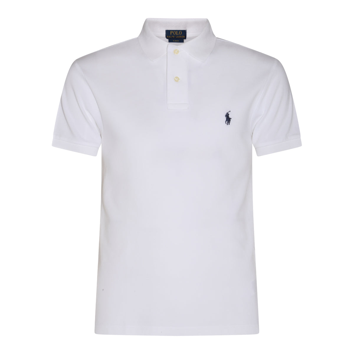 WHITE AND BLUE COTTON POLO SHIRT