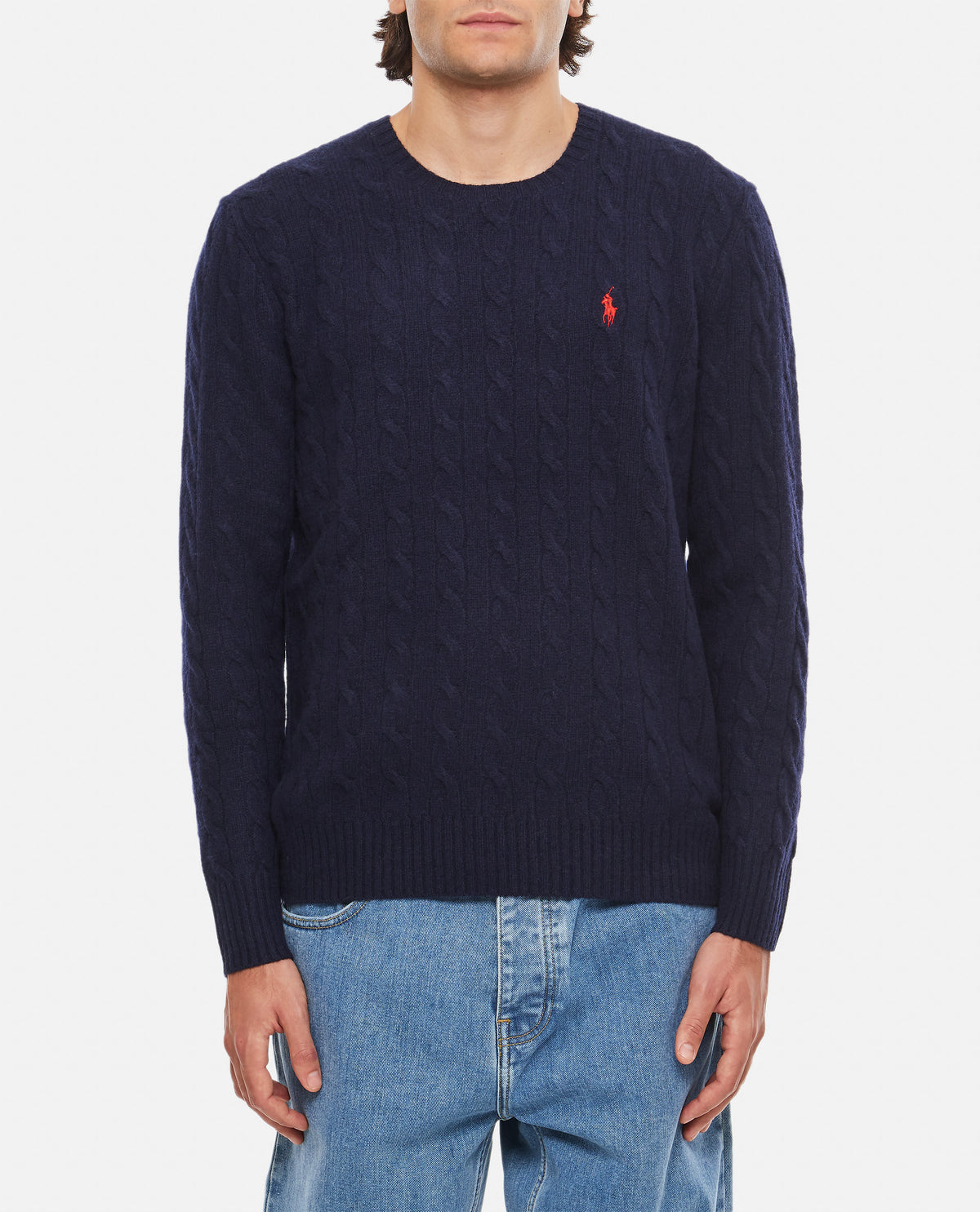 CABLE KNIT WOOL CASHMERE JUMPER