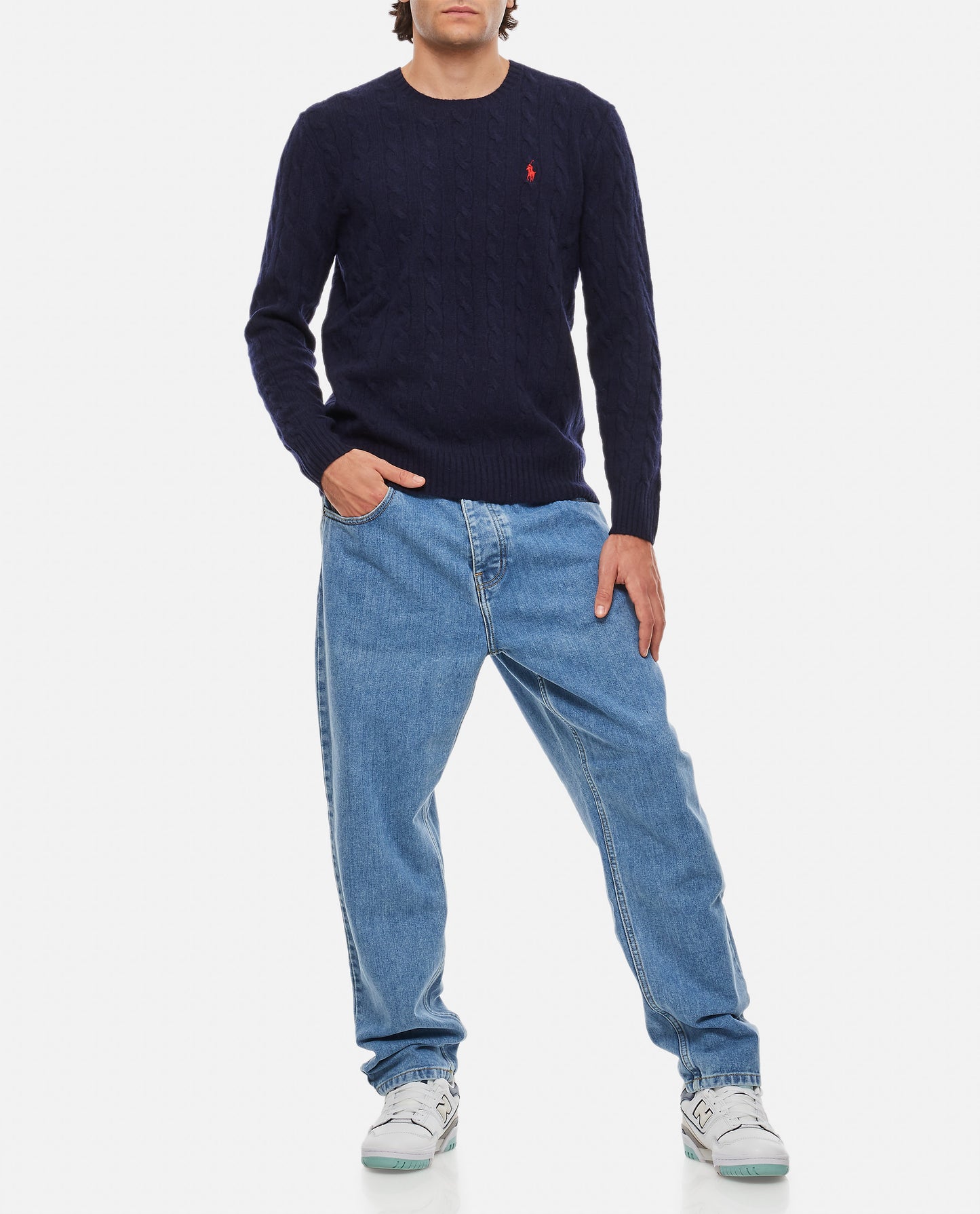 CABLE KNIT WOOL CASHMERE JUMPER