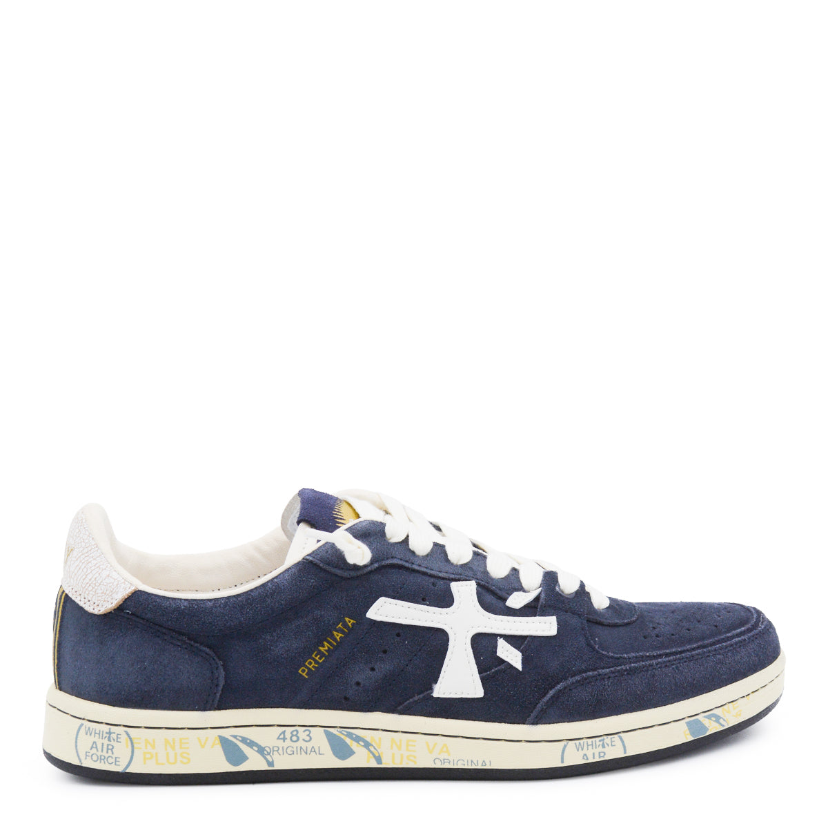 NAVY BACKET CLAY SNEAKERS