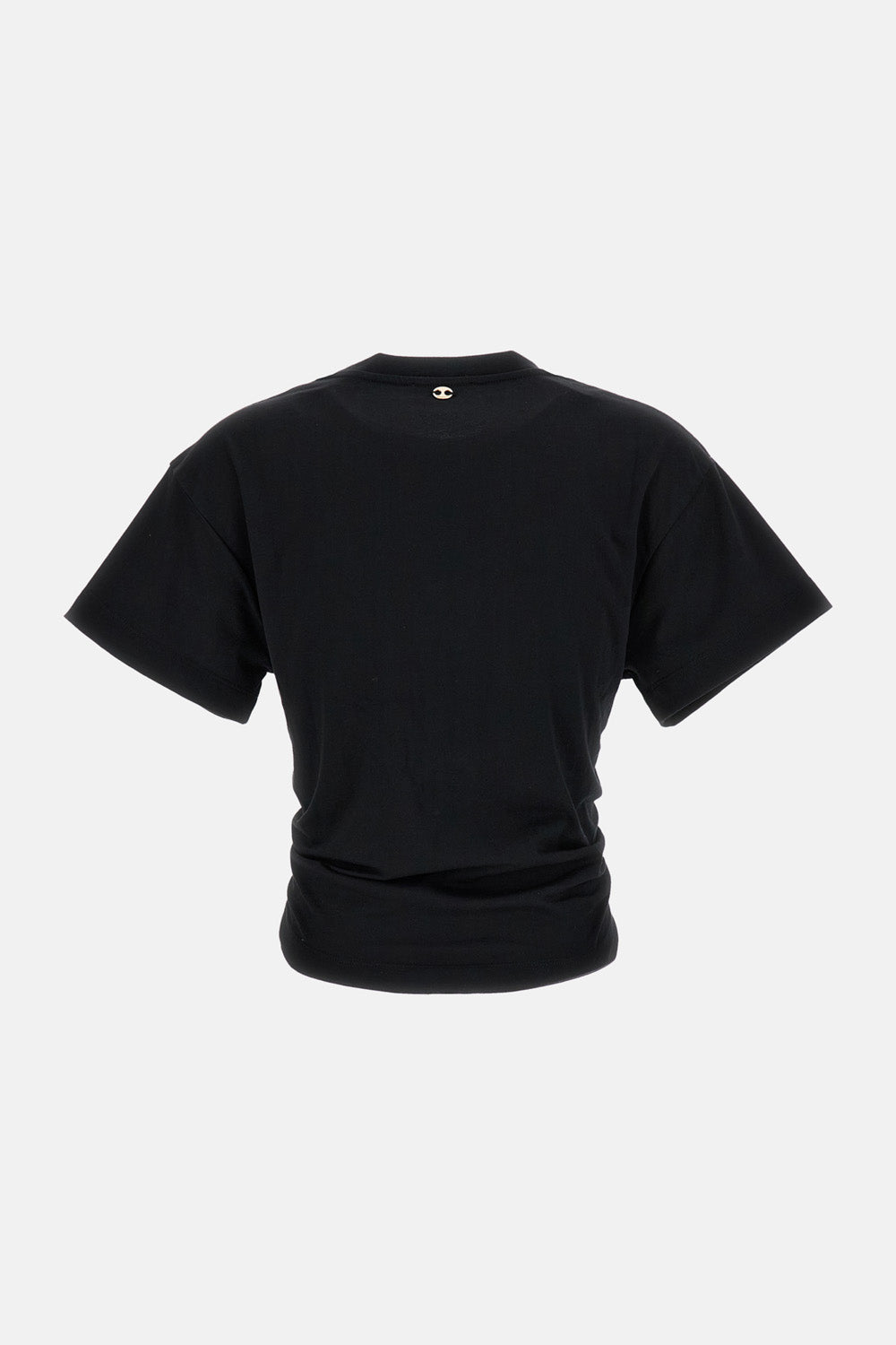 BLACK T-SHIRT WITH PIERCING
