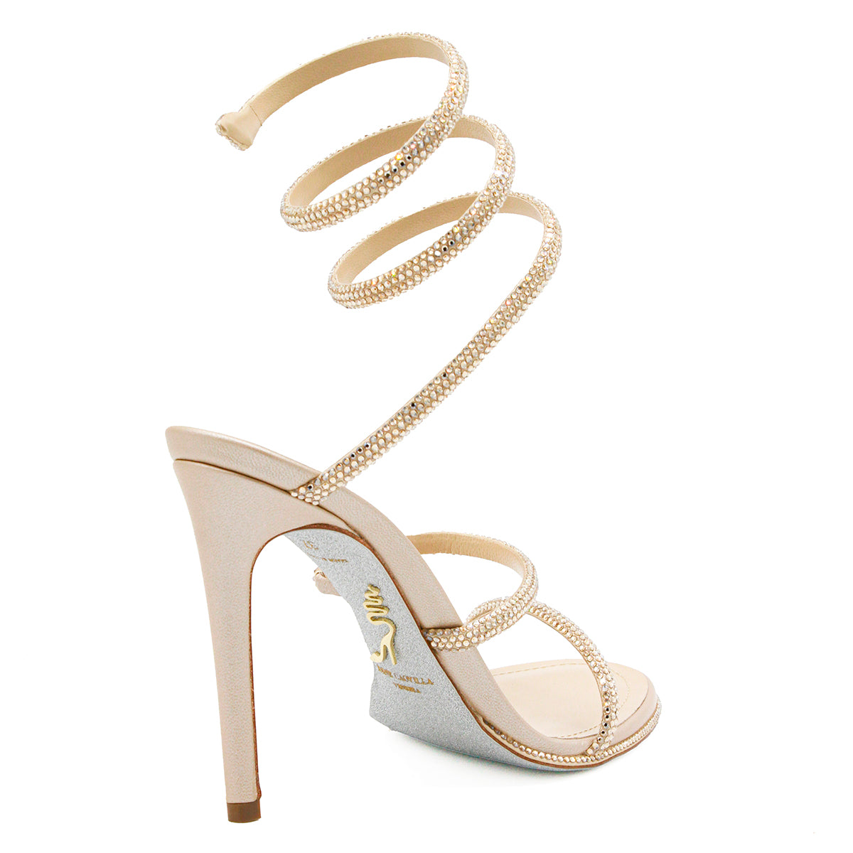 GOLD LEATHER CLEO STILETTO HIGH HEEL SANDALS