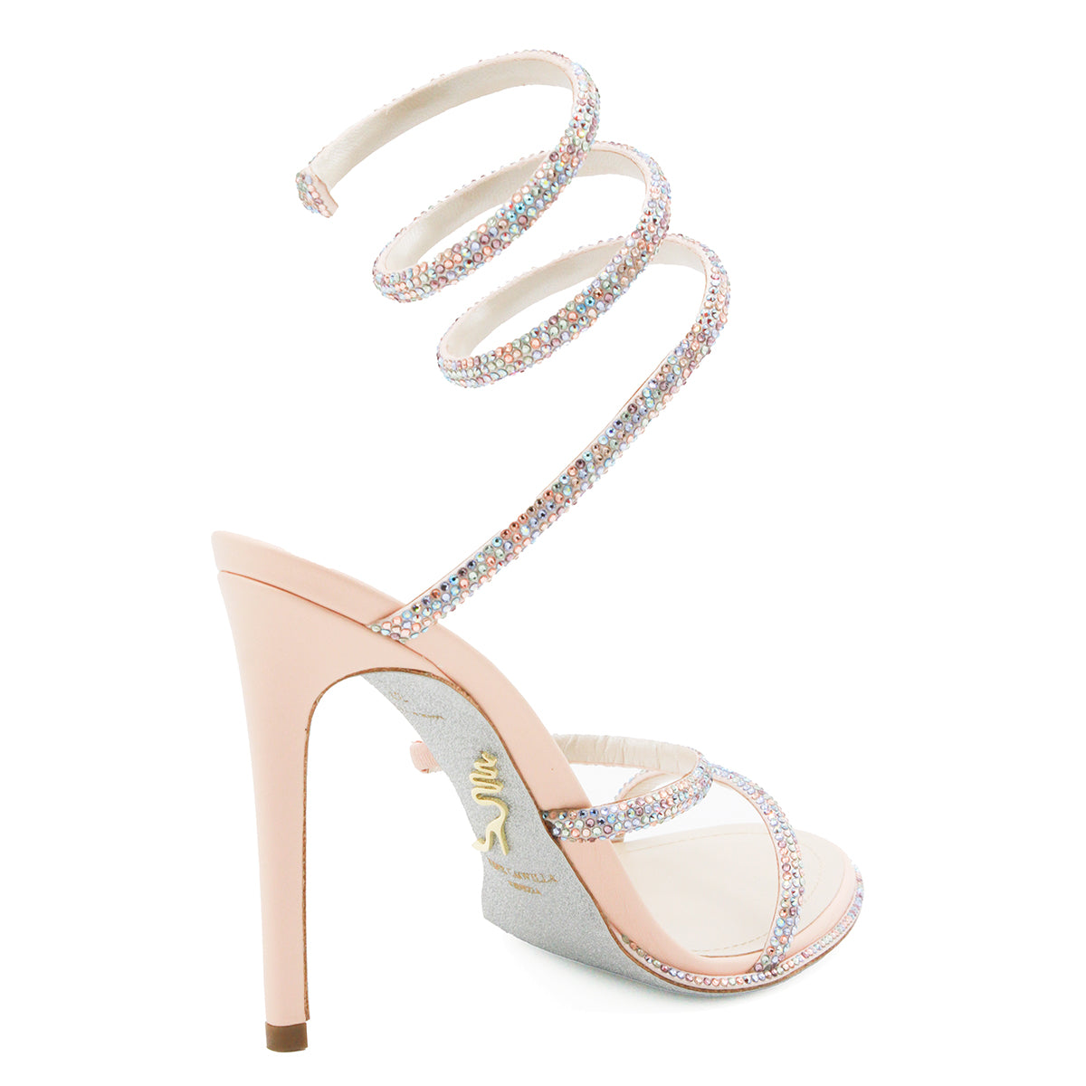 POUDRE PINK LEATHER CLEO STILETTO SANDALS
