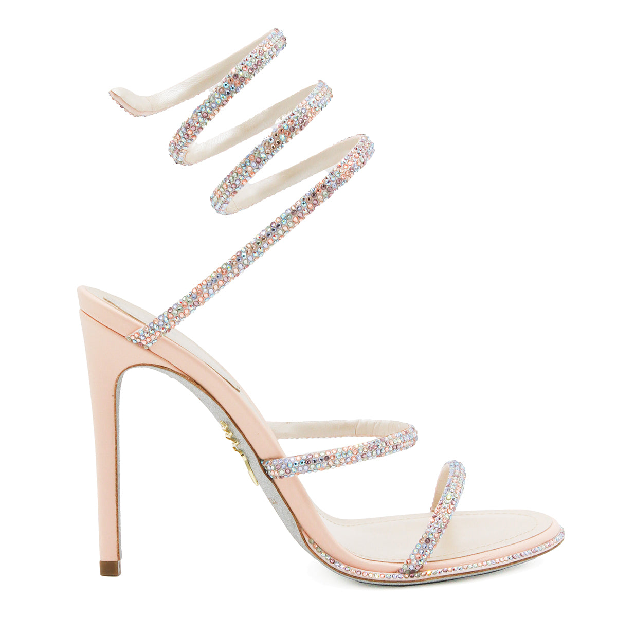 POUDRE PINK LEATHER CLEO STILETTO SANDALS